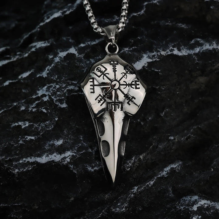 WorldNordische Halskette mit Raven und Krähenkopf von Vegvisir