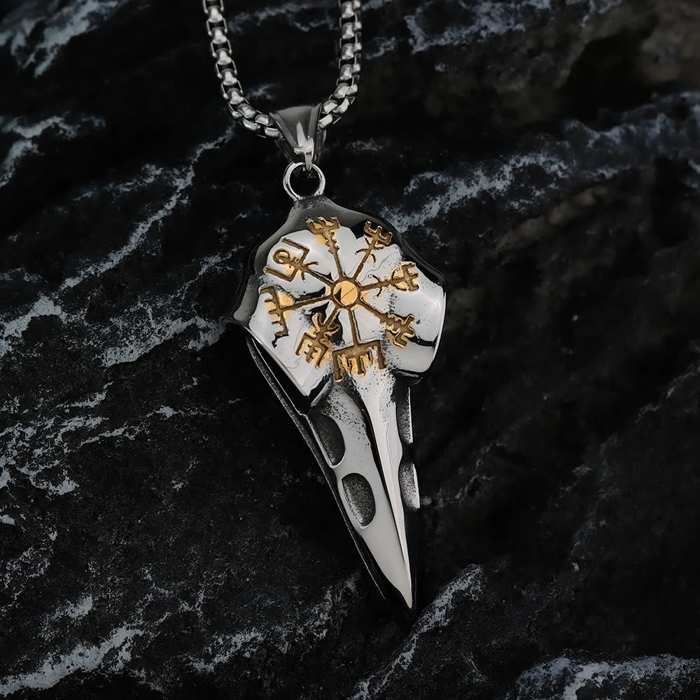 WorldNordische Halskette mit Raven und Krähenkopf von Vegvisir