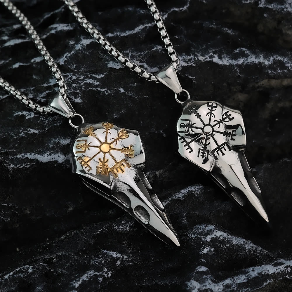 WorldNordische Halskette mit Raven und Krähenkopf von Vegvisir