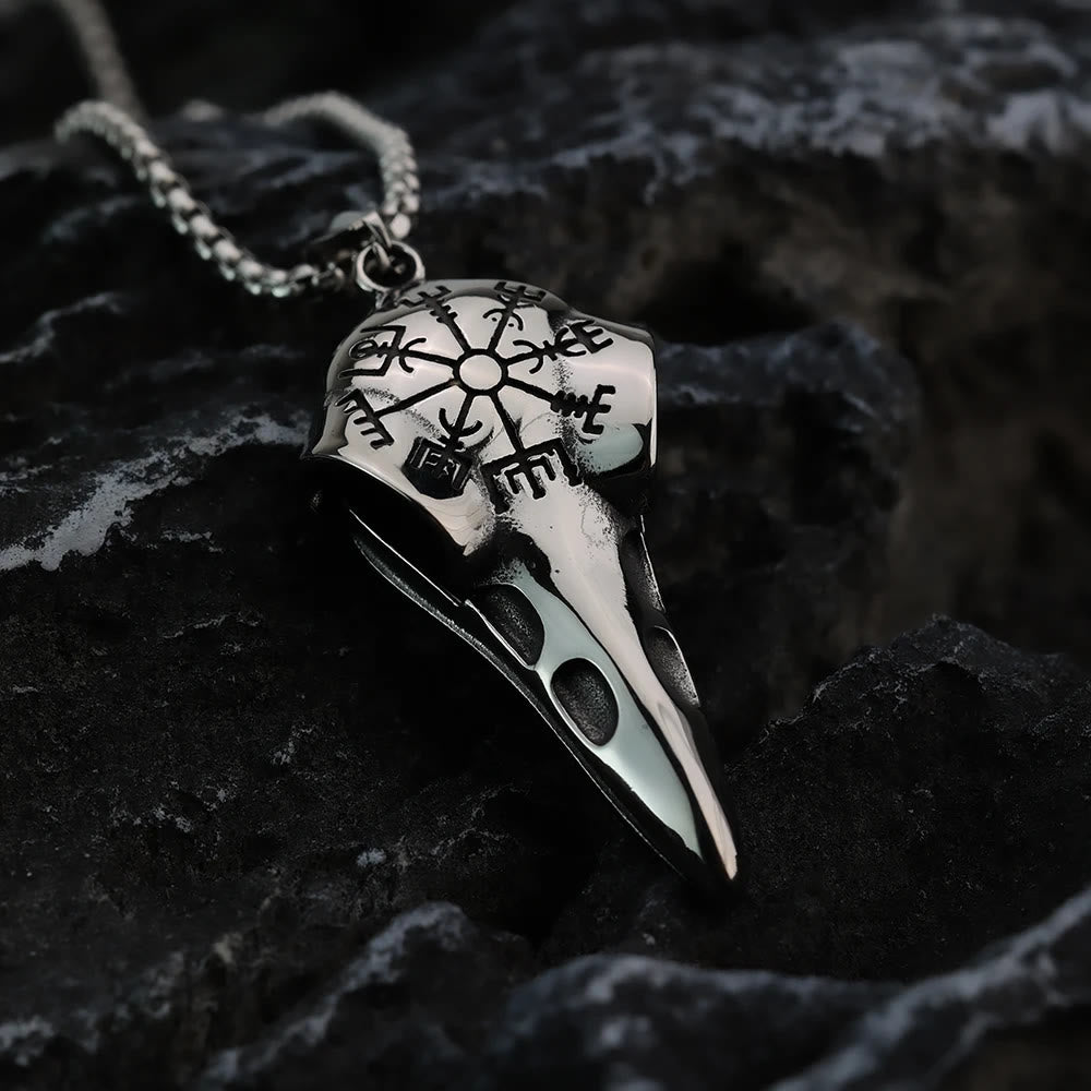 WorldNordische Halskette mit Raven und Krähenkopf von Vegvisir