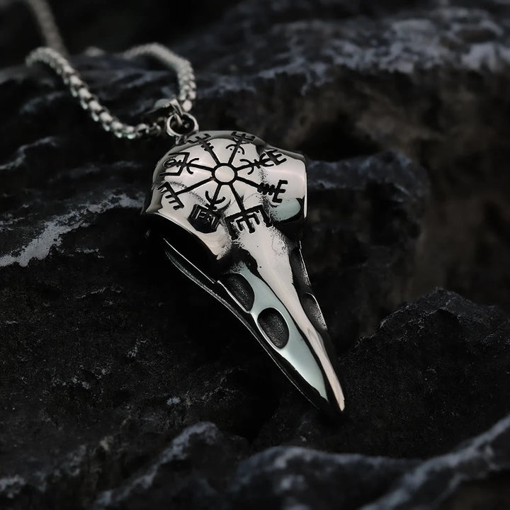 WorldNordische Halskette mit Raven und Krähenkopf von Vegvisir