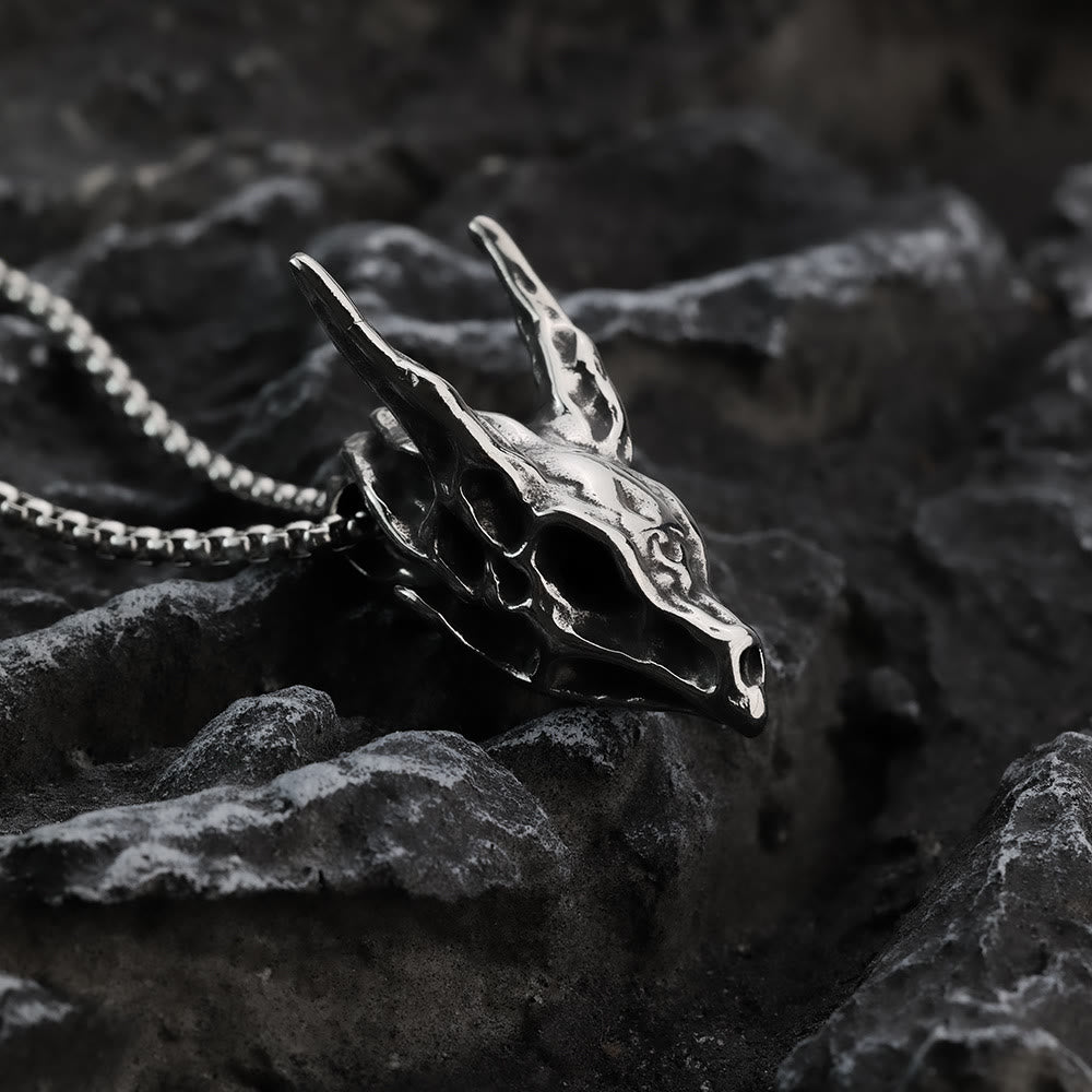 WorldNorse Drachengeist Totenkopf Knochen Halskette