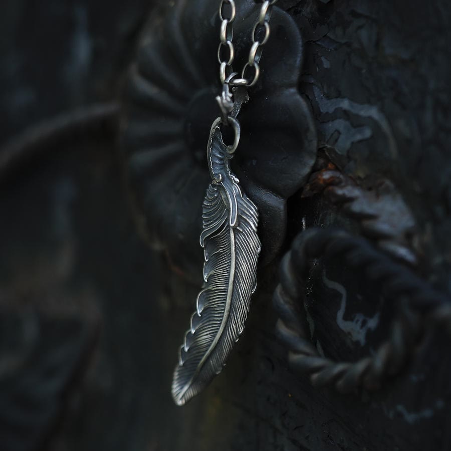 WorldNorse 999 Sterling Silber Feder Halskette