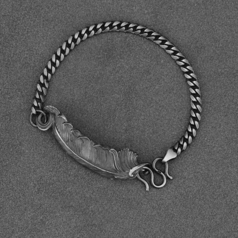 WorldNorse 999 Sterling Silber Feder Armband