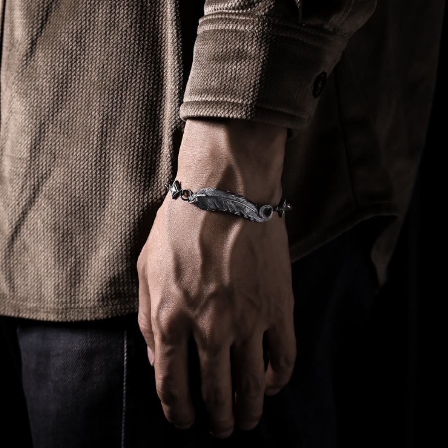 WorldNorse 999 Sterling Silber Feder Armband