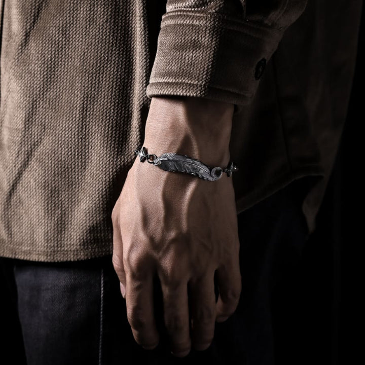 WorldNorse 999 Sterling Silber Feder Armband