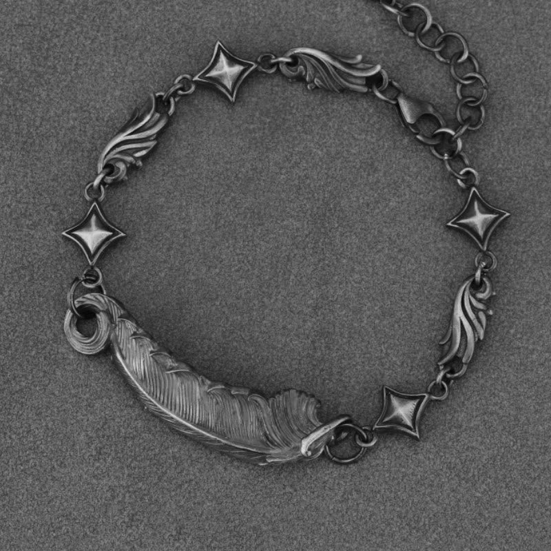WorldNorse 999 Sterling Silber Feder Armband