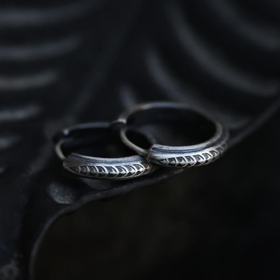 WorldNorse 925 Sterling Silber Drachenschuppen Ohrringe