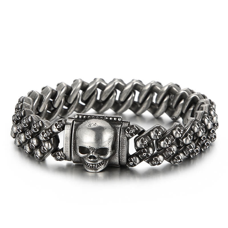 WorldNorse Punk Skelett Kopf Armband