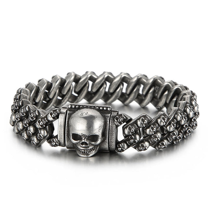 WorldNorse Punk Skelett Kopf Armband
