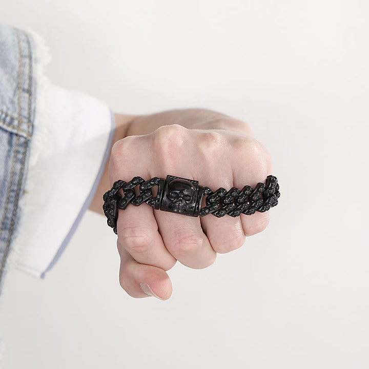 WorldNorse Punk Skelett Kopf Armband