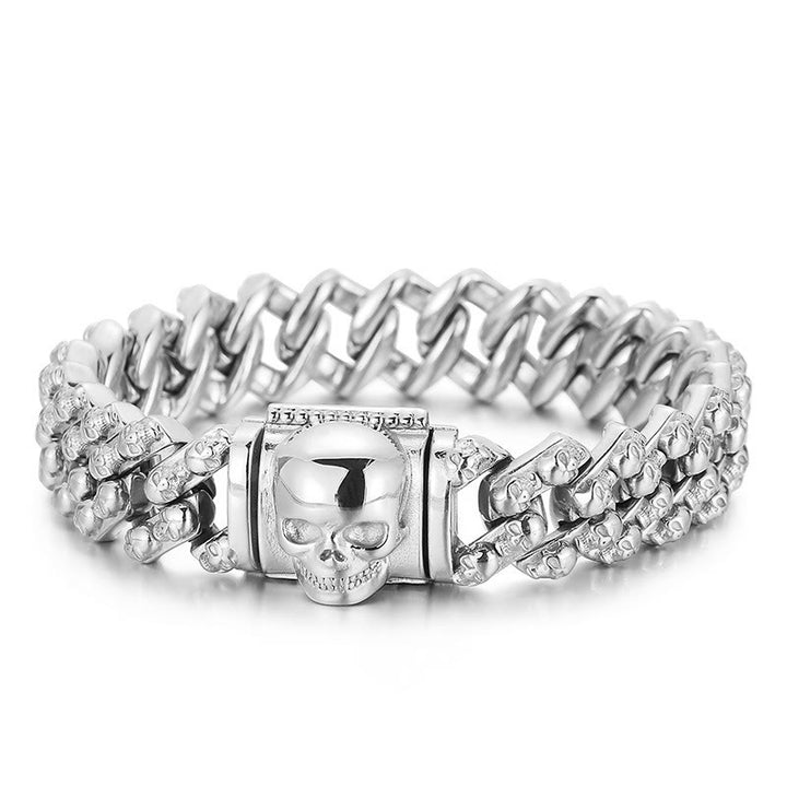 WorldNorse Punk Skelett Kopf Armband