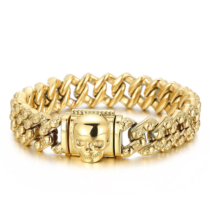 WorldNorse Punk Skelett Kopf Armband