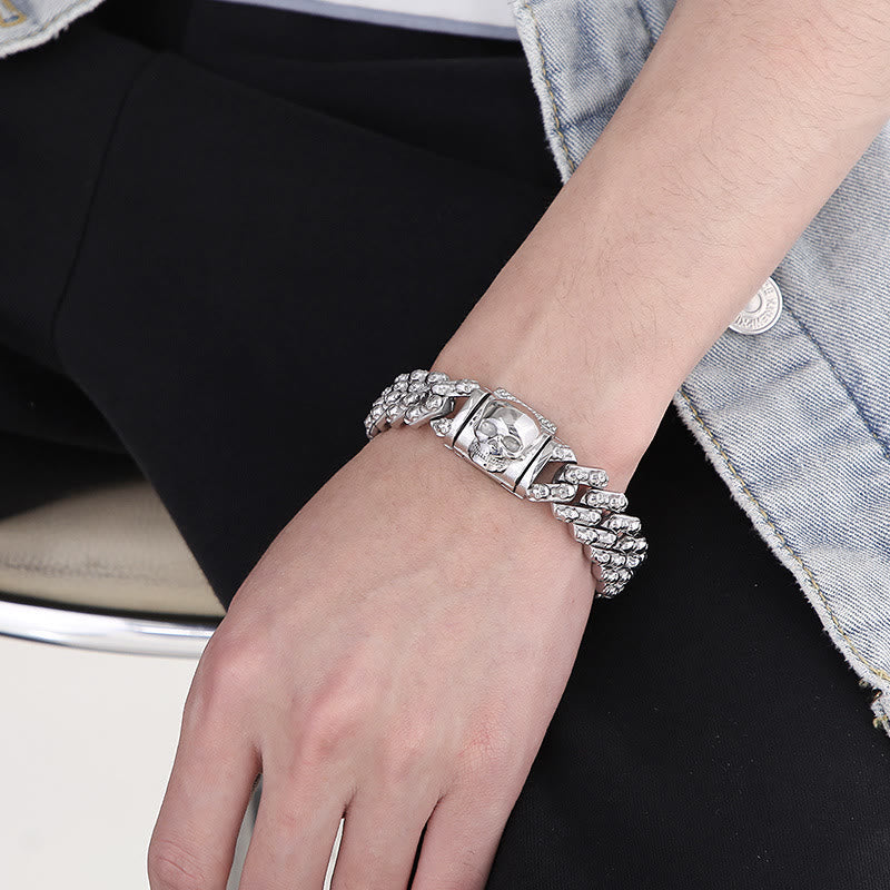 WorldNorse Punk Skelett Kopf Armband