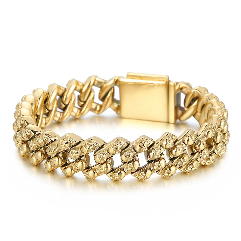 WorldNorse Punk Skelett Kopf Armband