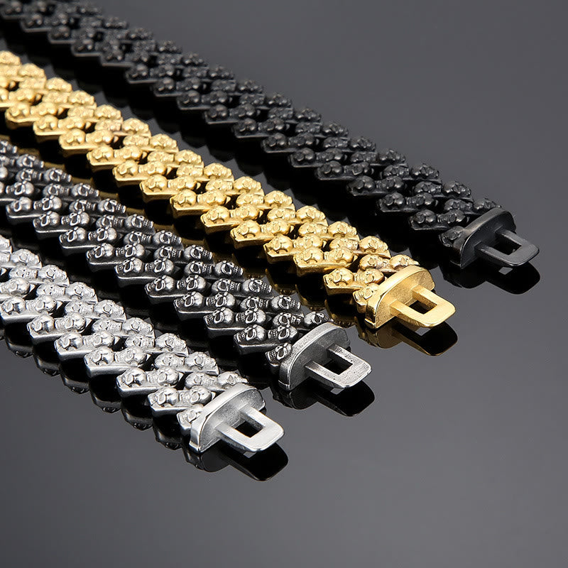 WorldNorse Punk Skelett Kopf Armband