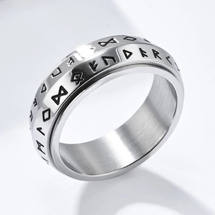 Drehbarer Titanring mit nordischer Rune