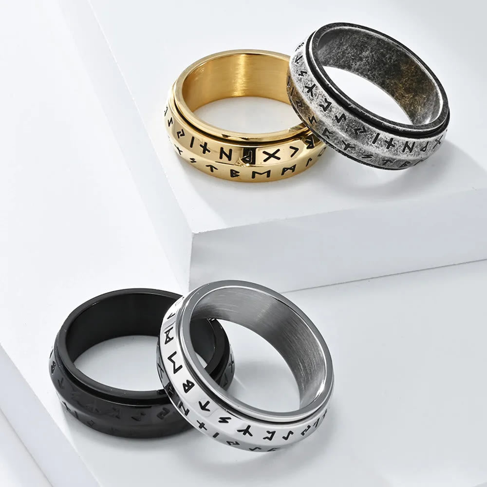 Drehbarer Titanring mit nordischer Rune