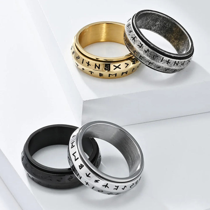 Drehbarer Titanring mit nordischer Rune