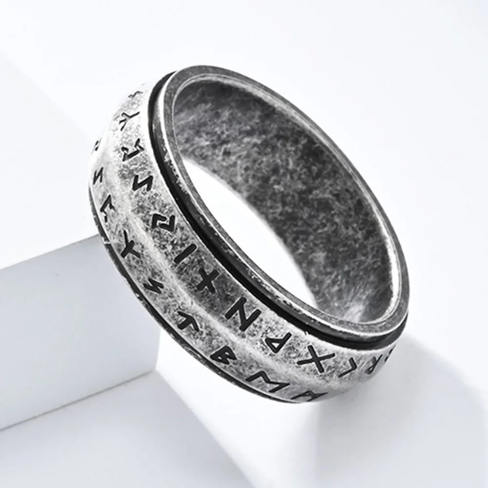 Drehbarer Titanring mit nordischer Rune