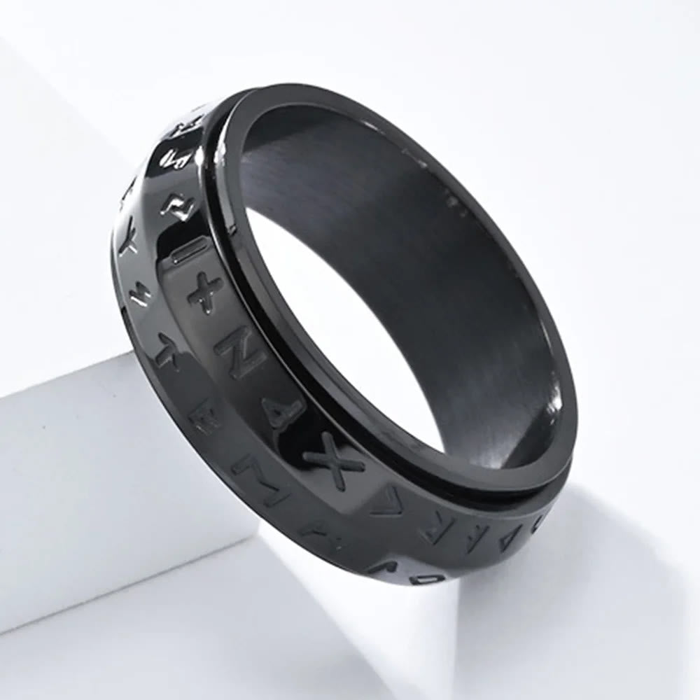 Drehbarer Titanring mit nordischer Rune