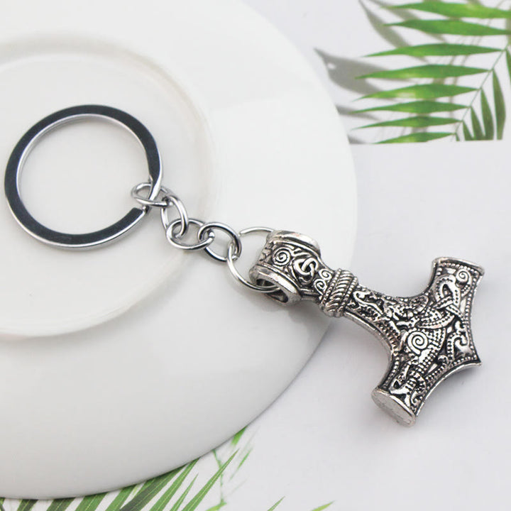 WorldNorse Schlüsselanhänger mit nordischem Thorshammer und Wikinger-Motiv - image 7