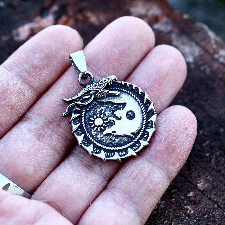 WeltNordische Halskette mit Jormungandr Anhänger