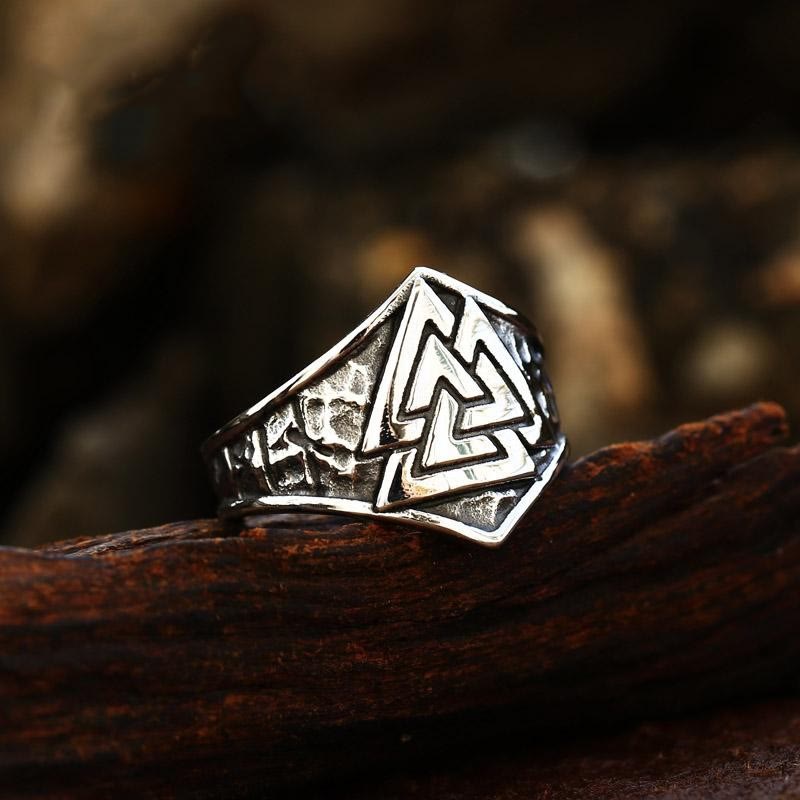 WorldNorse Valknut Edelstahlring