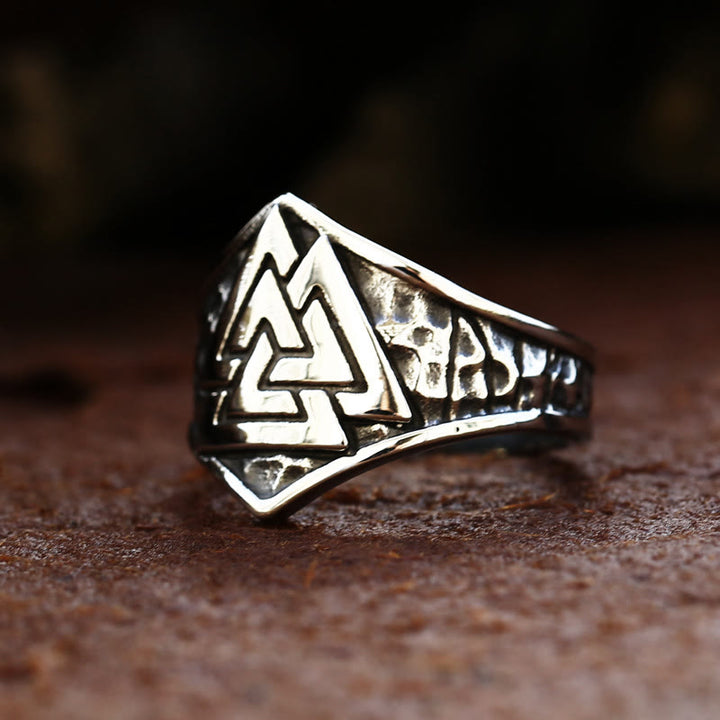 WorldNorse Valknut Edelstahlring