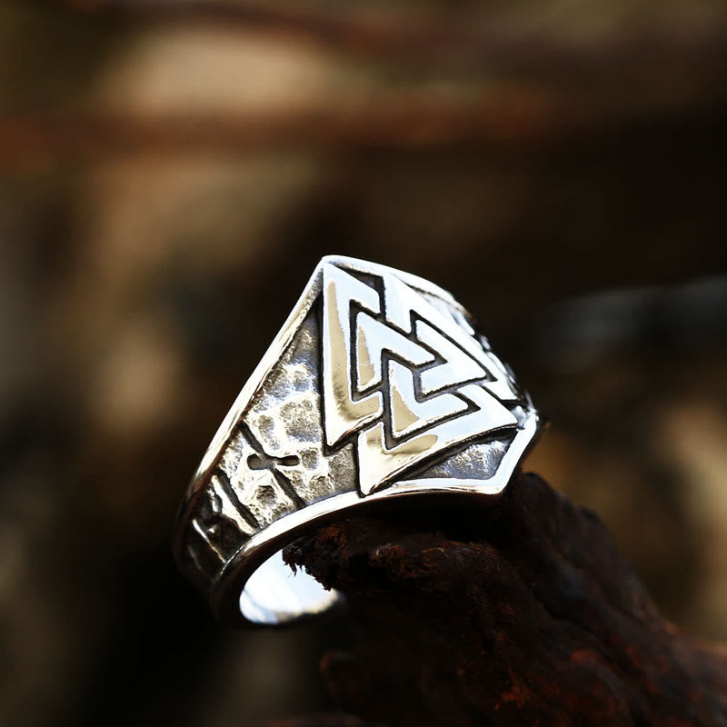 WorldNorse Valknut Edelstahlring