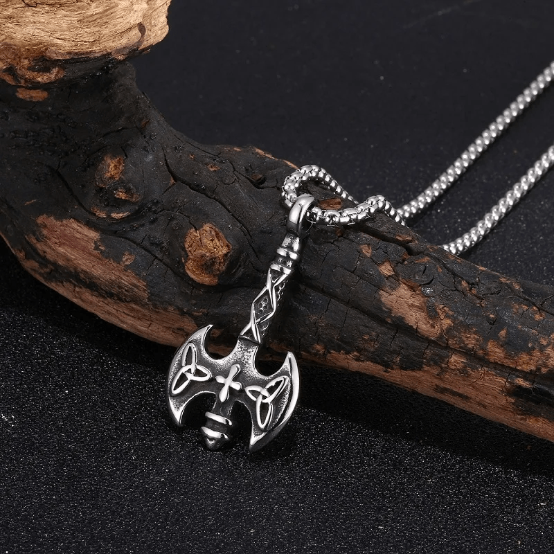 WorldNorse Wikinger Axt mit Triquetra Halskette
