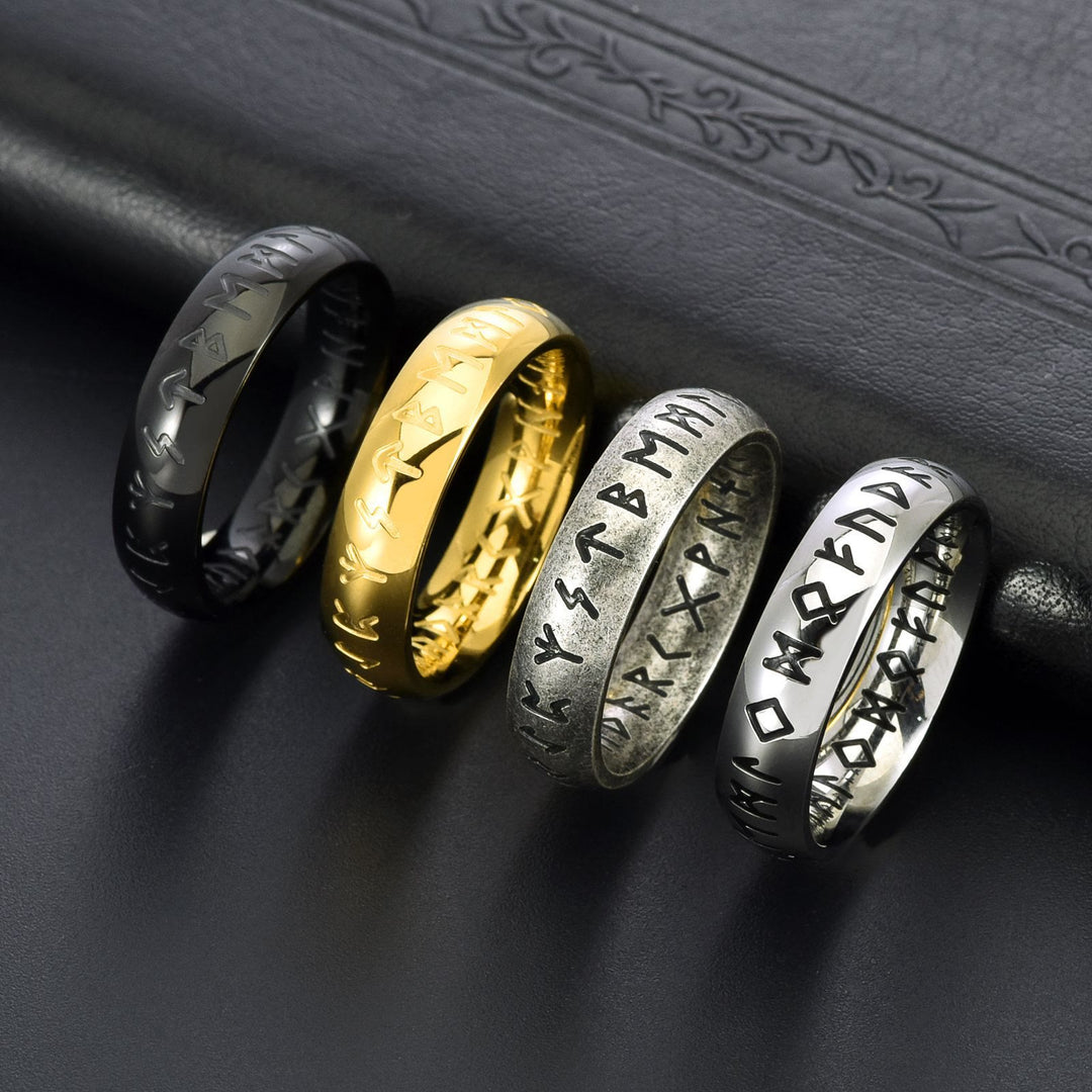 WorldNorse Viking Rune Edelstahl klassischer Ring
