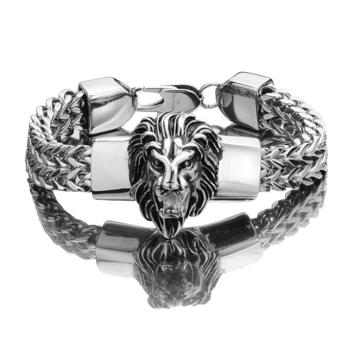 WorldNorse Löwenkopf-Armband aus Edelstahl 316L