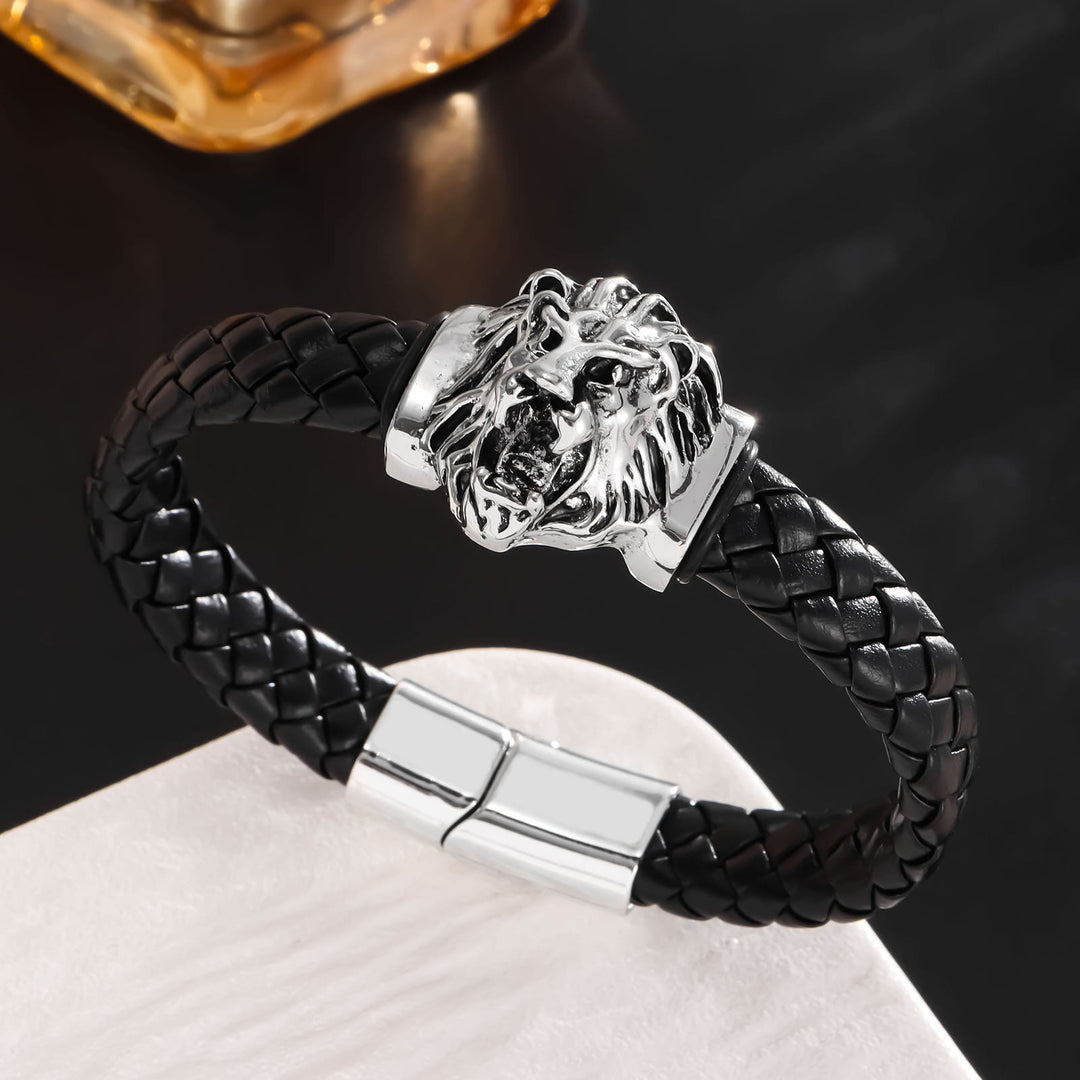 WorldNorse Löwenkopf-Armband aus Edelstahl 316L