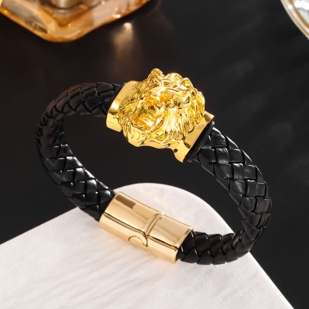 WorldNorse Löwenkopf-Armband aus Edelstahl 316L