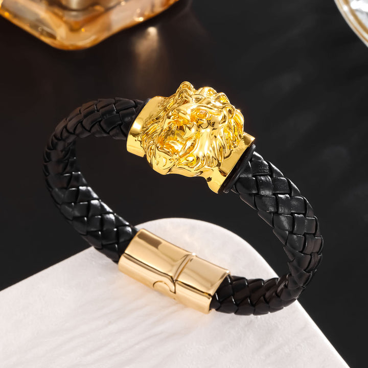 WorldNorse Löwenkopf-Armband aus Edelstahl 316L