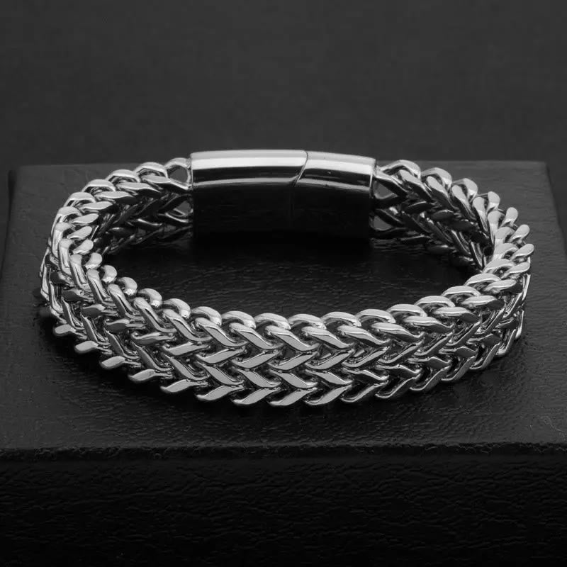 WorldNorse Klassisches zweireihiges Weizenkettenarmband