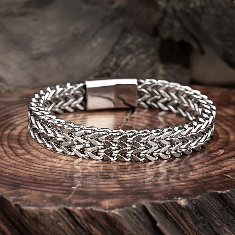 WorldNorse Klassisches zweireihiges Weizenkettenarmband