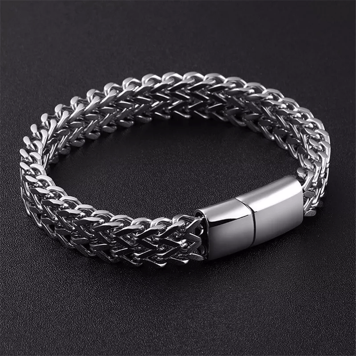 WorldNorse Klassisches zweireihiges Weizenkettenarmband