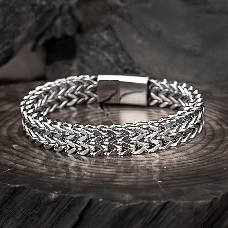 WorldNorse Klassisches zweireihiges Weizenkettenarmband