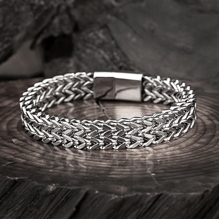 WorldNorse Klassisches zweireihiges Weizenkettenarmband