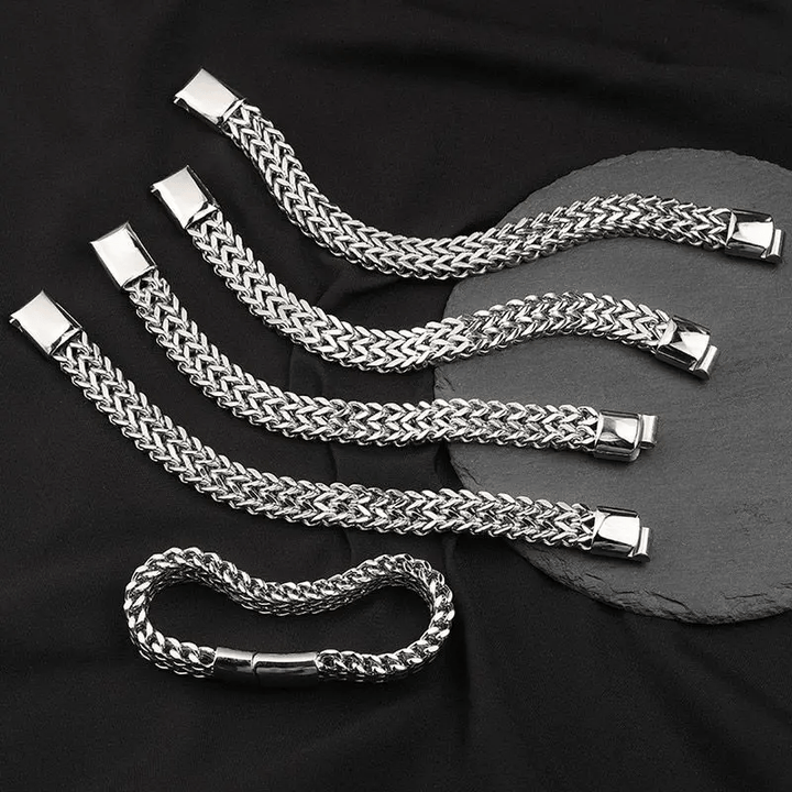 WorldNorse Klassisches zweireihiges Weizenkettenarmband