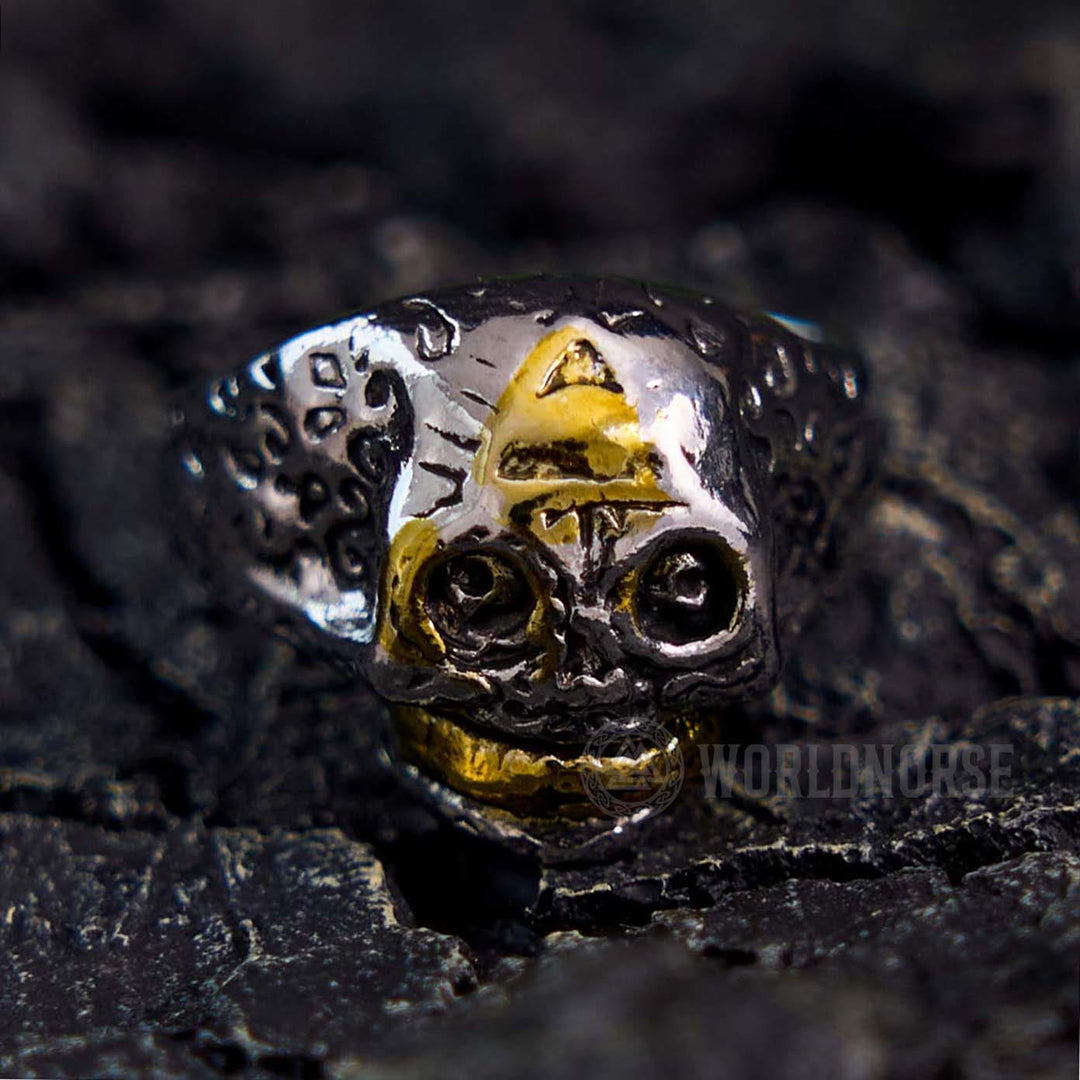 WorldNorse Gothic Totenkopf Allsehendes Auge Ring