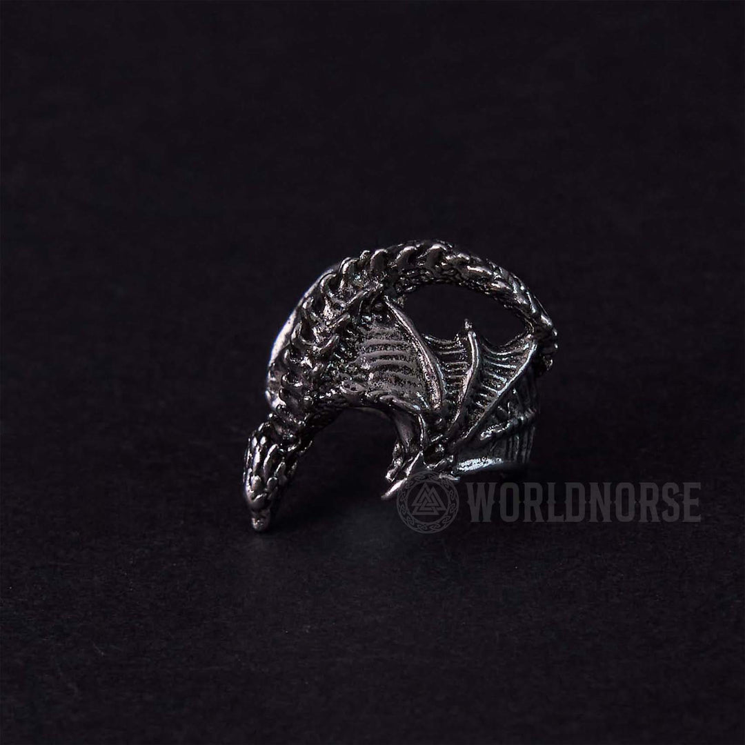 WorldNordischer Drache, offener gotischer Ring - image 8