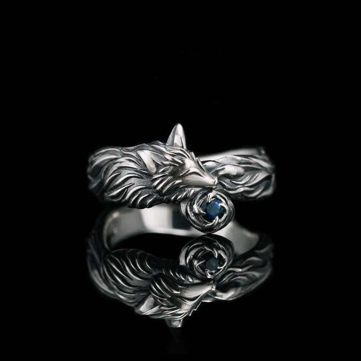 WorldNorse Blauer Zirkon Fuchs Tierring