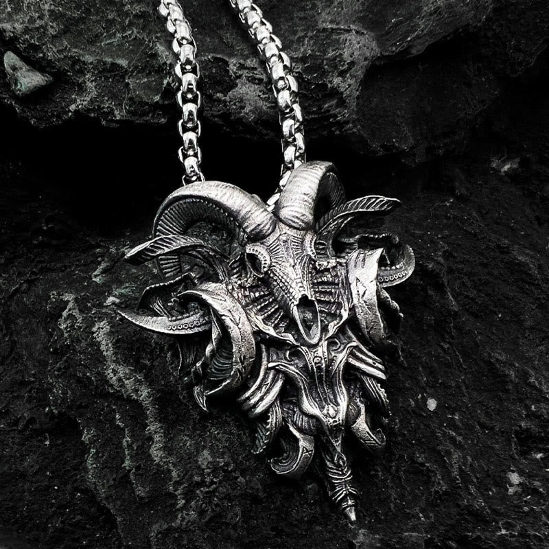 WorldNorse Halskette mit Schafskopf aus 925er Sterlingsilber