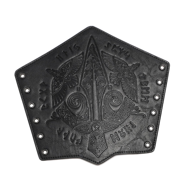 WorldNorse Mittelalterliche Armschienen aus geprägtem Ökoleder
