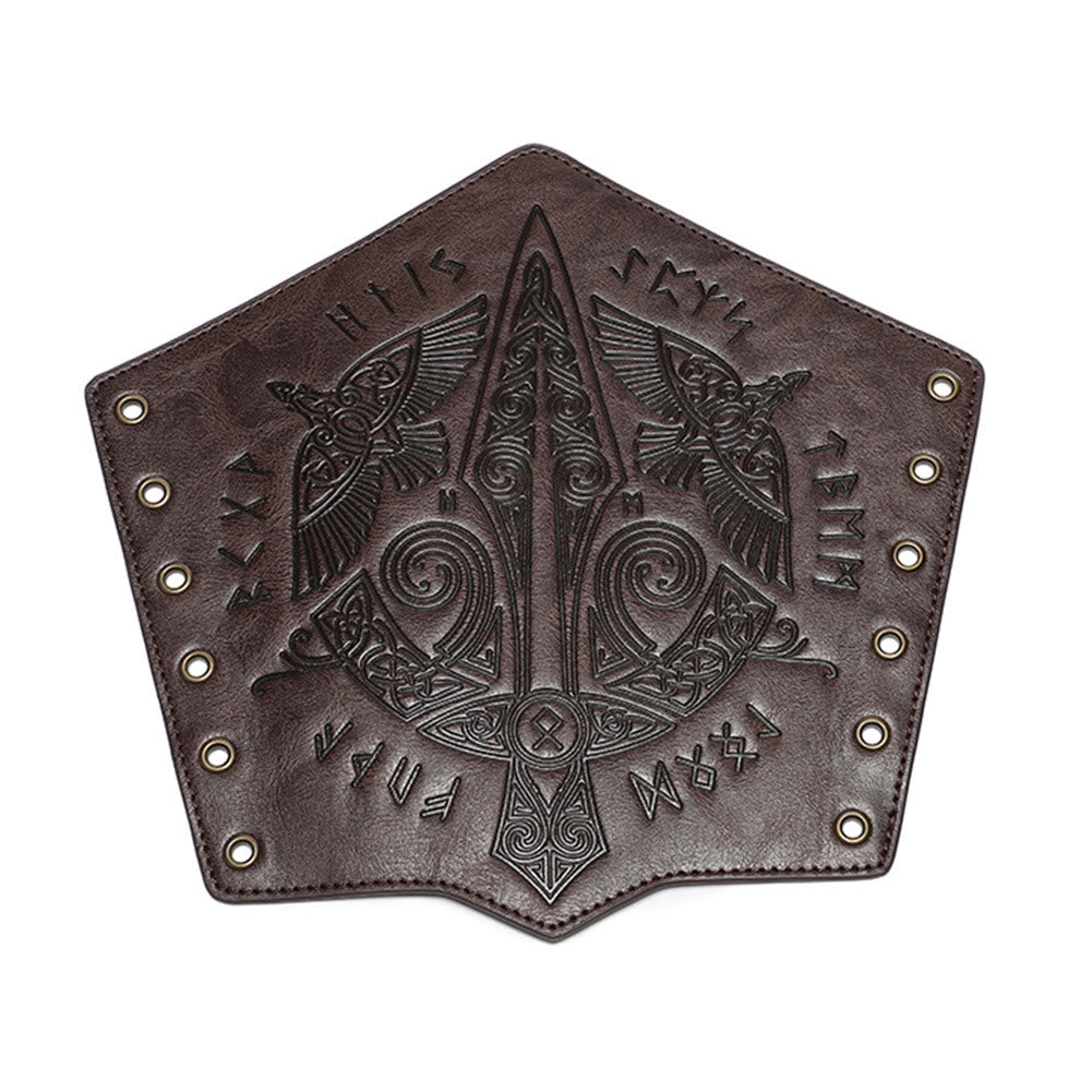 WorldNorse Mittelalterliche Armschienen aus geprägtem Ökoleder