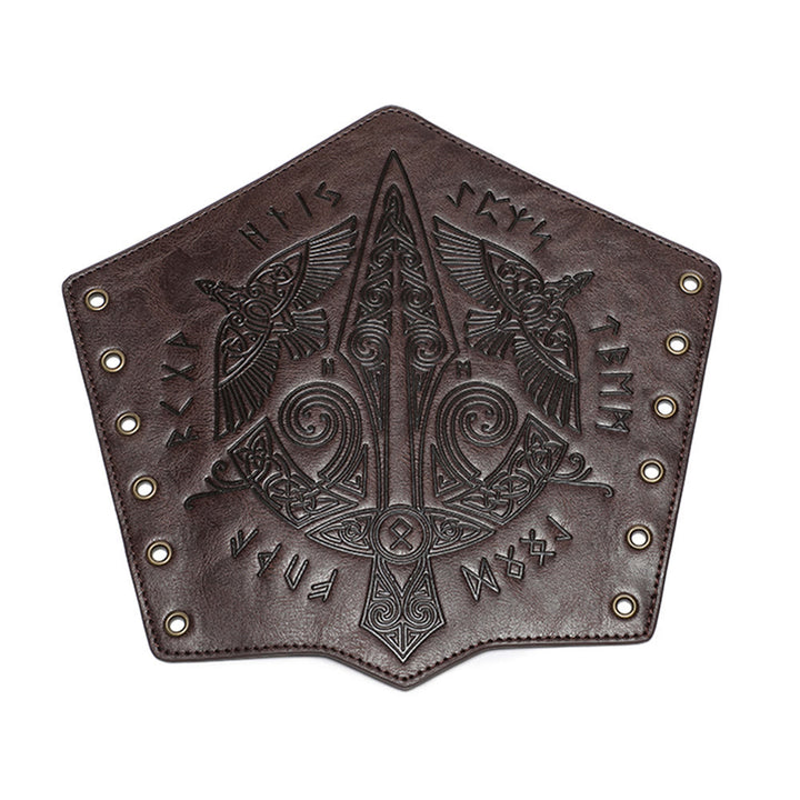 WorldNorse Mittelalterliche Armschienen aus geprägtem Ökoleder
