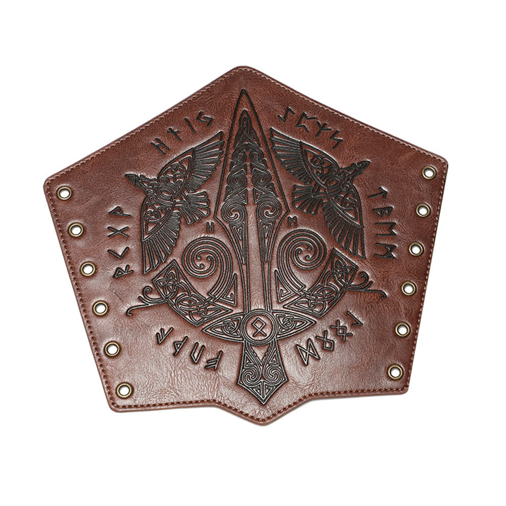 WorldNorse Mittelalterliche Armschienen aus geprägtem Ökoleder